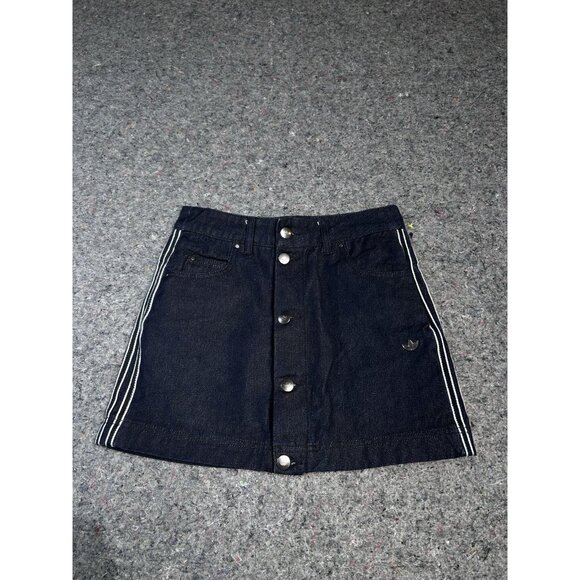 ADIDAS  Denim Mini Skirt Indigo Denim Size XS JJ347 - Picture 2 of 6